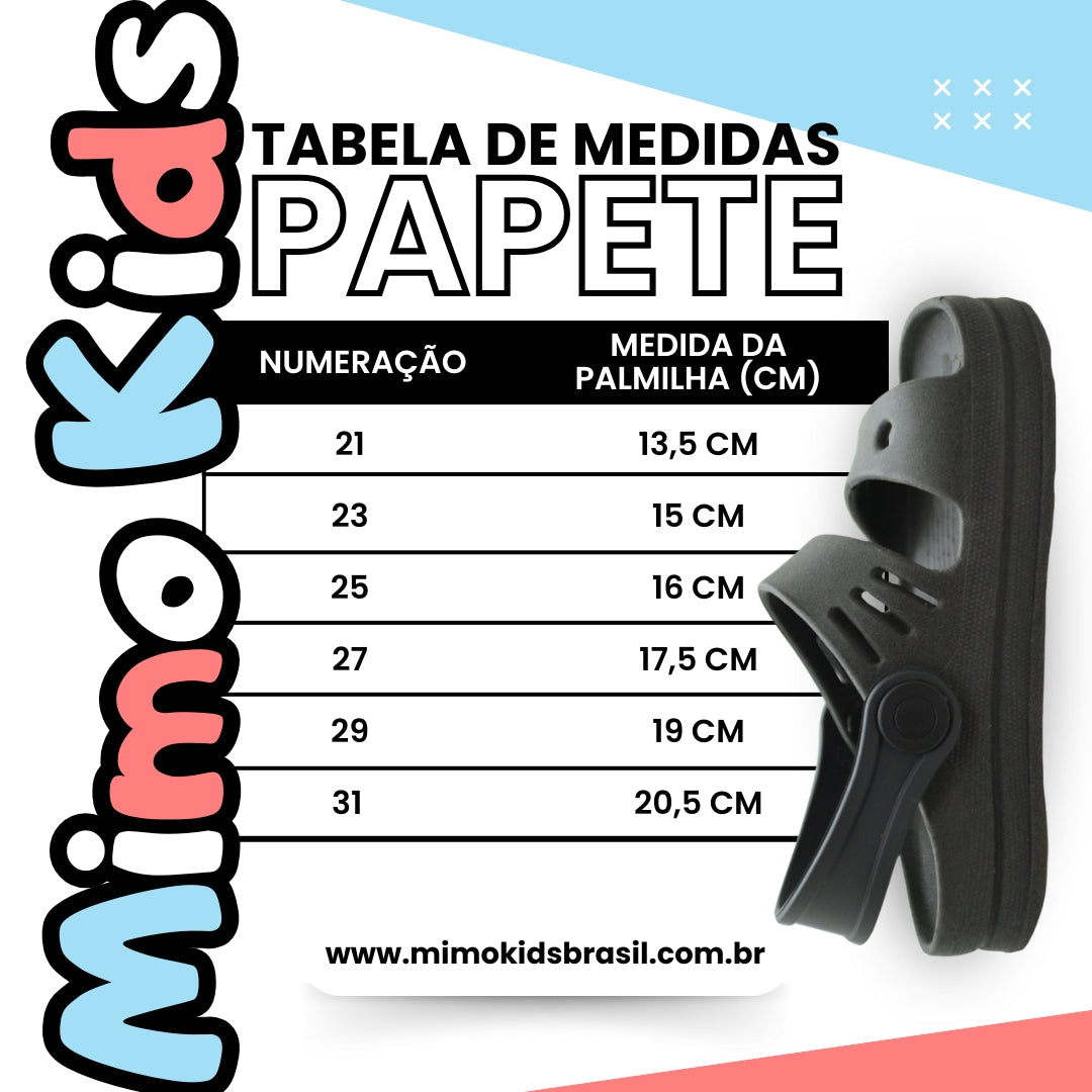 Papete Infantil Turquesa – Leve, Confortável e Antiderrapante para o Dia a Dia