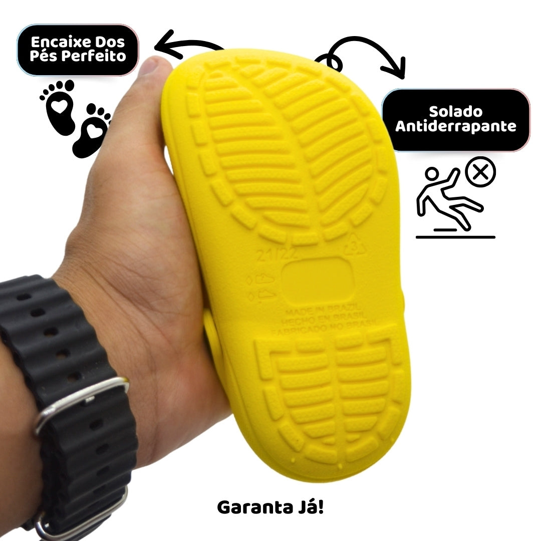 Babuche Infantil Amarelo Gema – Leve, Seguro e Divertido