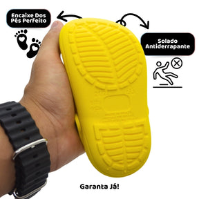Babuche Infantil Amarelo Gema – Leve, Seguro e Divertido
