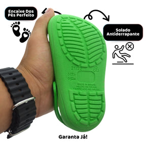 Babuche Infantil Verde – Leve, Seguro e Divertido