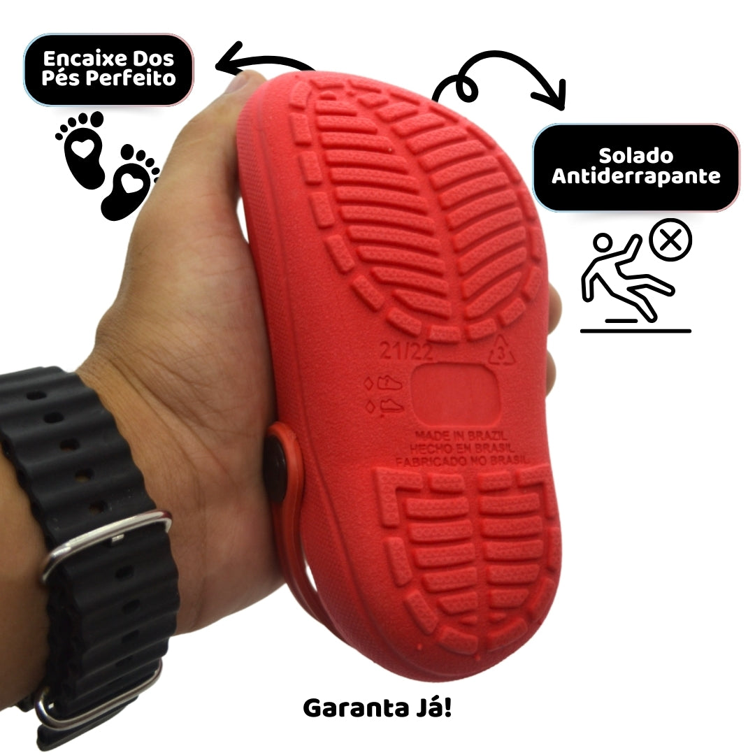 Babuche Infantil Vermelho – Leve, Seguro e Divertido