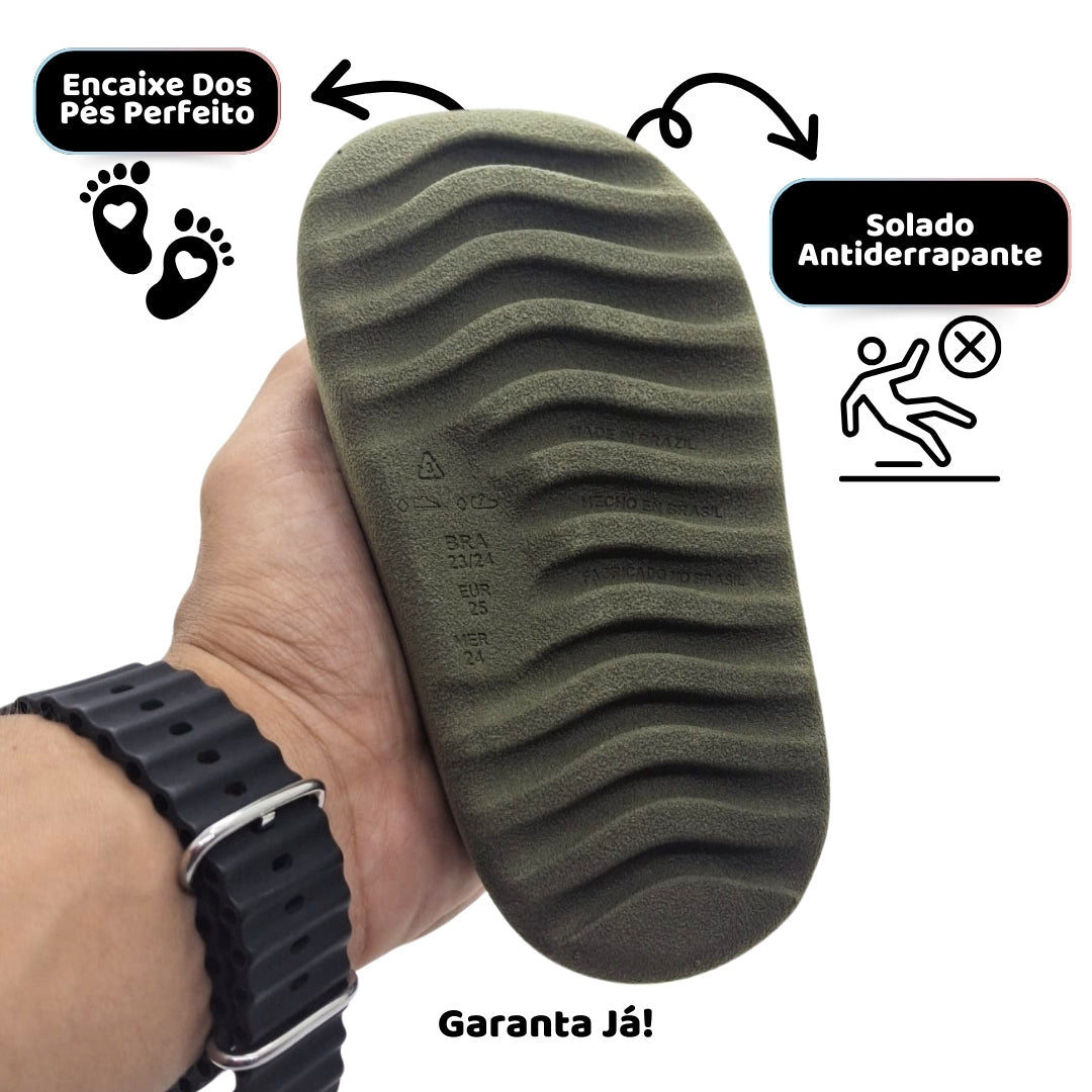 Chinelo Nuvem Verde Militar – Leveza, Conforto e Estilo para o Dia a Dia