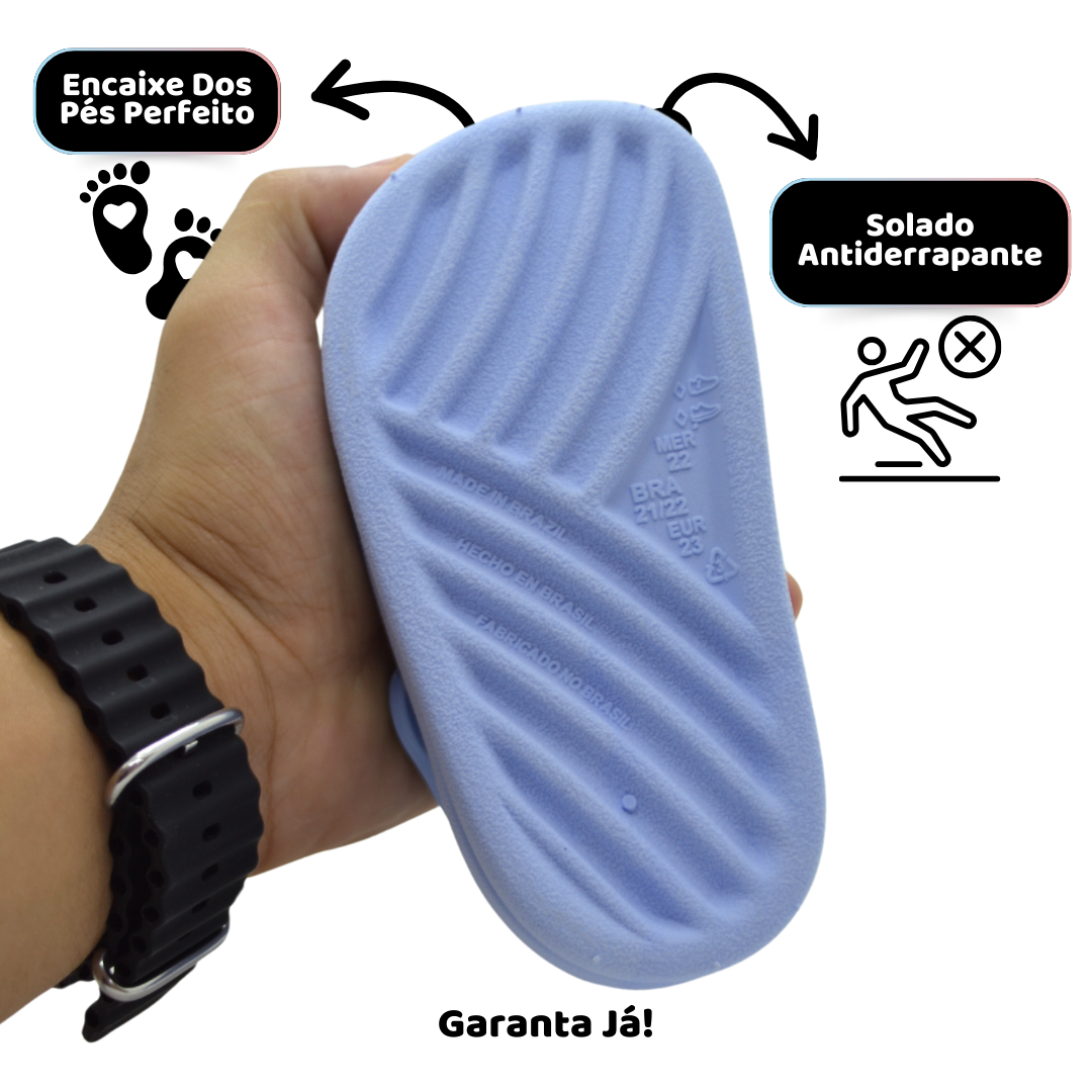 Papete Infantil Azul Bebê – Leve, Confortável e Antiderrapante para o Dia a Dia