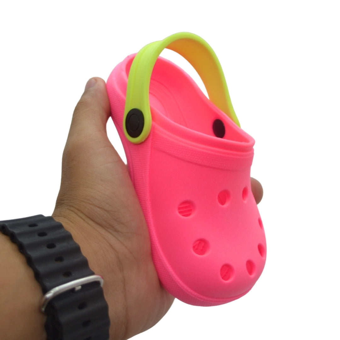 Babuche Infantil Pink Fluorescente – Leve, Seguro e Divertido