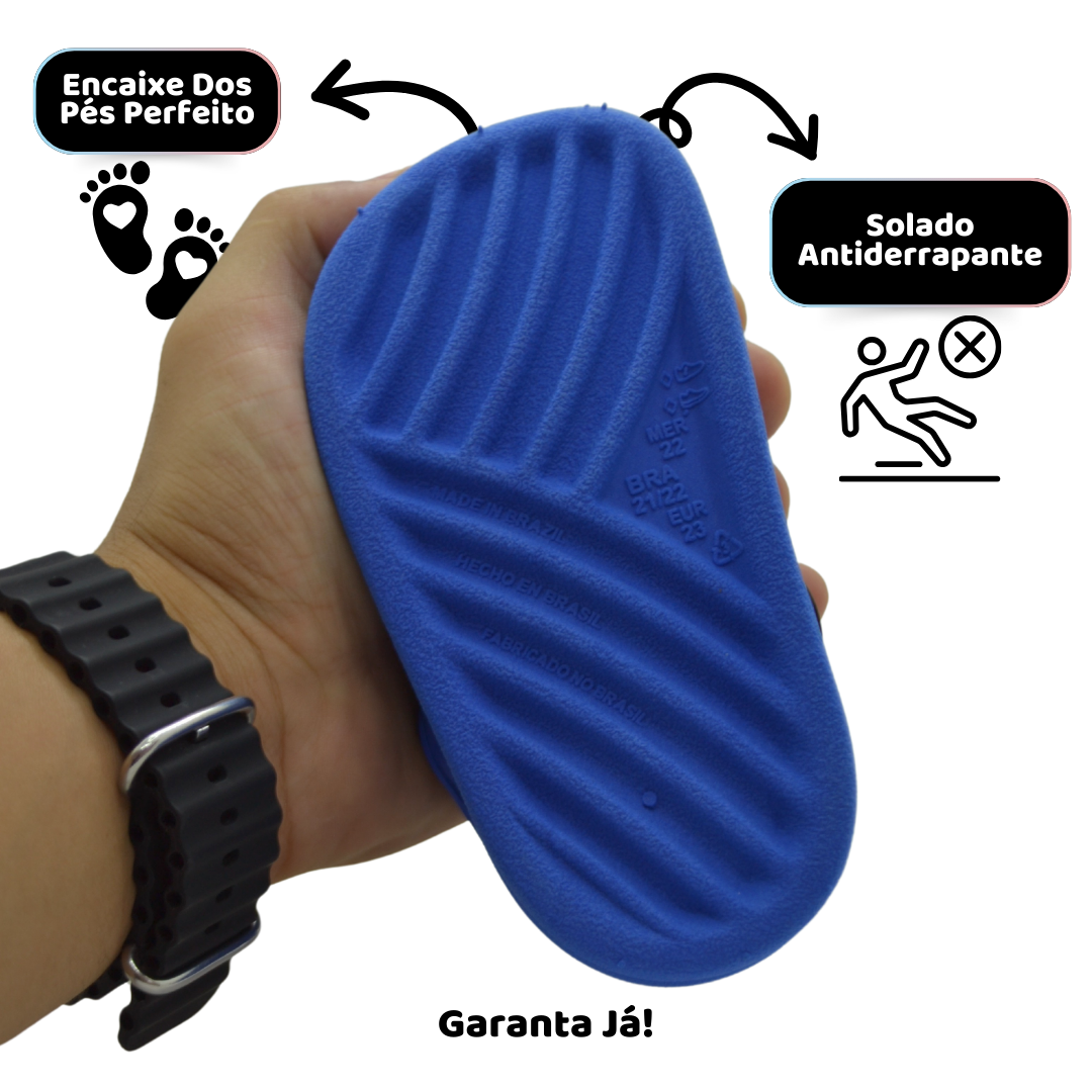 Papete Infantil Azul Bic – Leve, Confortável e Antiderrapante para o Dia a Dia