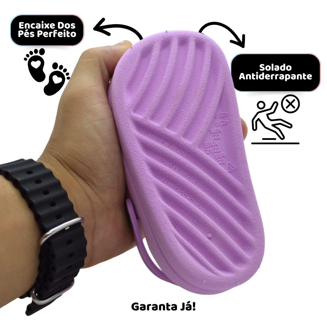 Papete Infantil Lilás – Leve, Confortável e Antiderrapante para o Dia a Dia